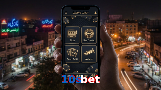 Main screen of 10Sbet app page for PK players